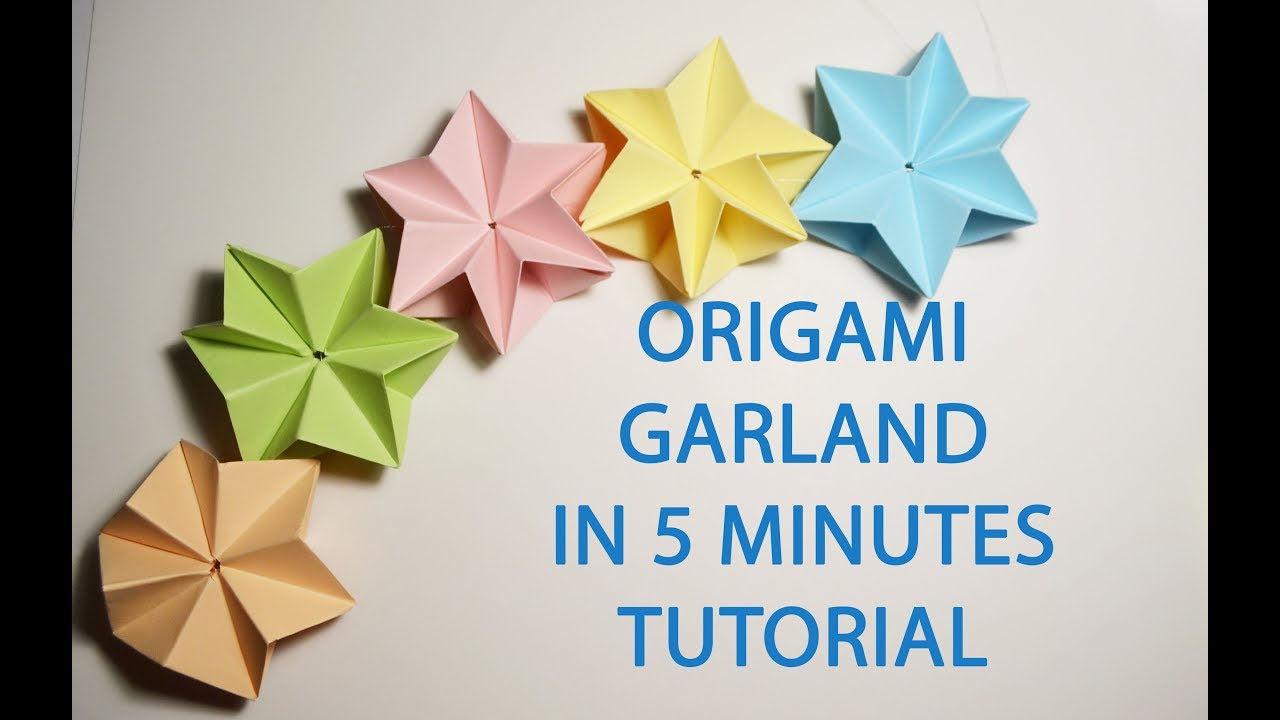 Paper Garland Origami Folded Tutorial DIY - YouTube