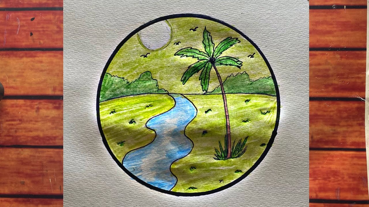 رسم سهل | رسم منظر طبيعي سهل بالرصاص للمبتدئين | رسم خطوة بخطوة بالرصاص | Easydrawing#