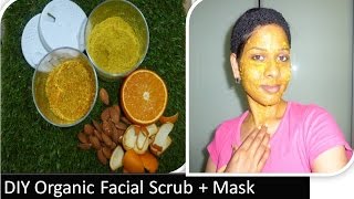 DIY- Orange peel & Almond Facial Scrub & Face Mask | 100 % Organic | Save money |