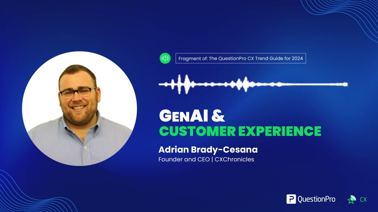 GenAI and CX — The QuestionPro CX Trend Guide for 2024 Interview Fragment