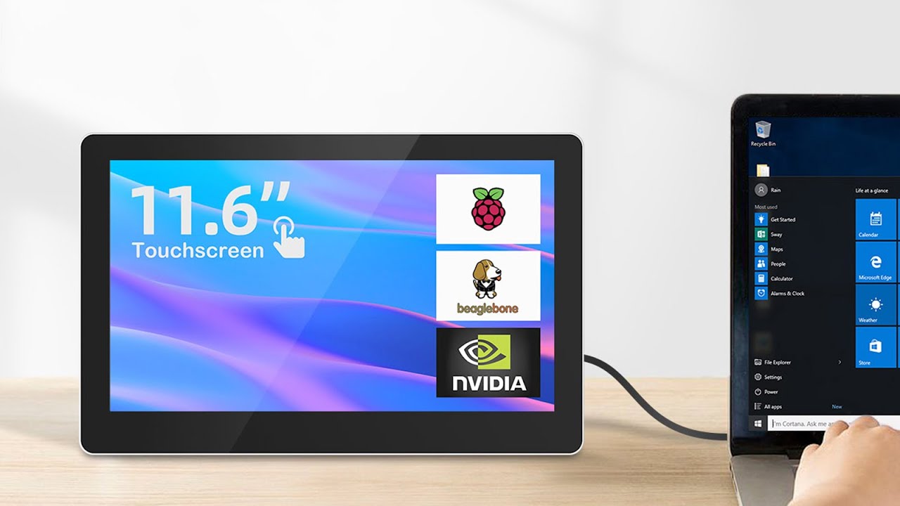 11.6インチHDデジタルTFTスクリーン CrowVision 11.6inch IPS Capacitive Touch Screen for Raspberry Pi 4