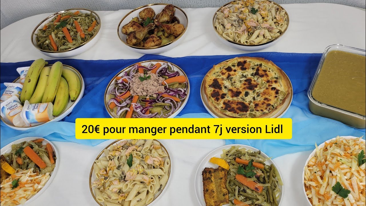 Batch-cooking: Manger avec 20€ de courses Lidl pendant 7 jours à 2/ idées repas petit budget_1€