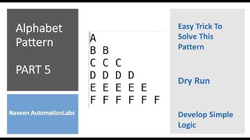 Alphabetic Pattern Logic - PART 5 - By Naveen AutomationLabs