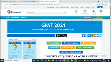 GPAT 2021 Free Mock Test Series, eBook, Printed Material, Important Questions, Update Syllabus