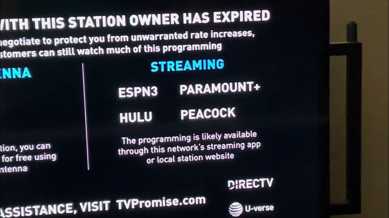 Directv Goes Black For A Few Seconds DIRECTV/AT&T Mission Broadcasting Blackout Message 16 November 2023