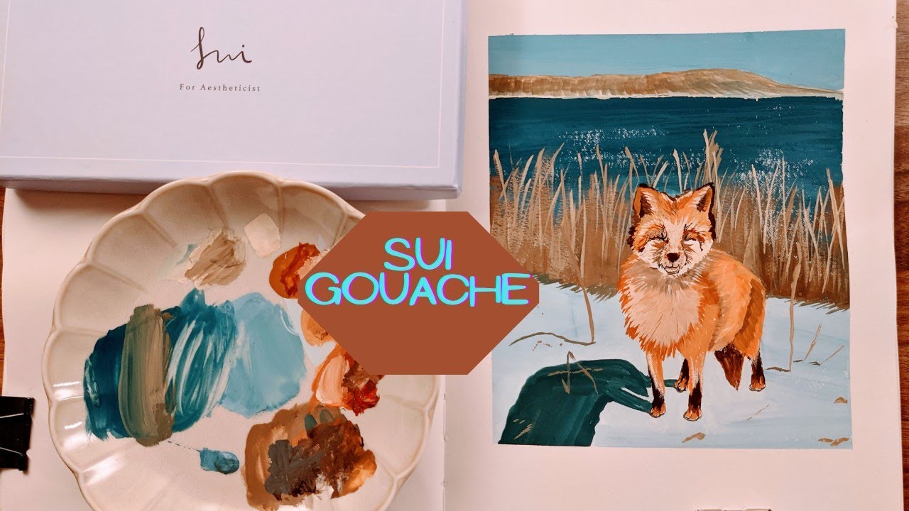 SUI GOUACHE Paint Review and Test Painting of a Fox 🦊! 