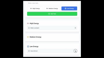 Energy based To-Do List using React and Tailwind CSS! Code Overview