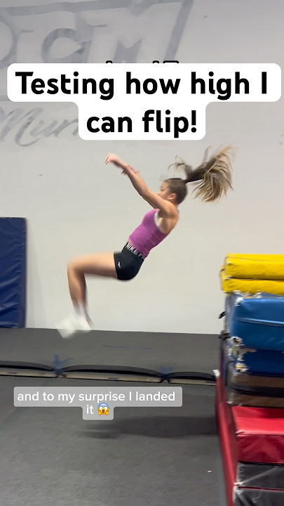 Flipping over SUPER HIGH mats!! 😱😱 #fail #backflip #parkour #cheer #gymnastics #tumbling