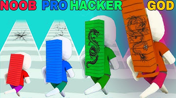 NOOB vs PRO vs HACKER vs GOD in  Bridge Race All Levels & High Score @playgame24dia
