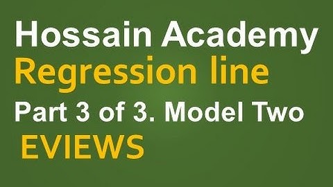 Regression. Model Two. Part 3 of 3. EVIEWS