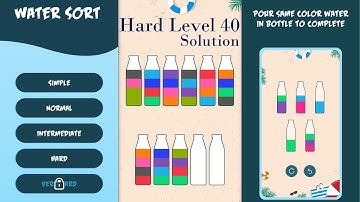 Water sort Puzzle | Brain Games | Hard Level | Level-40 | Improve IQ | Color sort Puzzle