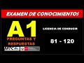 A1 (03) Preguntas y Respuestas 2024 | Examen de Conocimientos Licencia de Conducir |TOURING MTC PERU