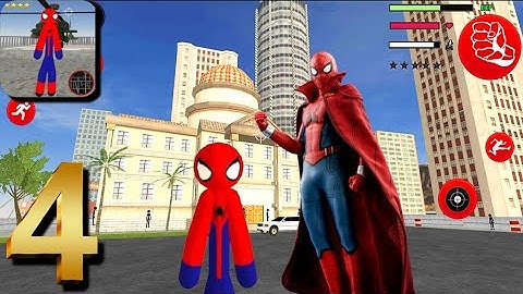 Amazing Spiderman Stickman Rope Hero Gangster City 😍 #4 Android Gameplay