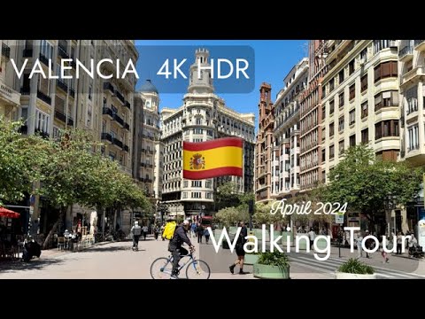 Valencia, España 🇪🇸 Spain 4K HDR Walking Tour April 2024 #valencia #españa #spain #walkingtour