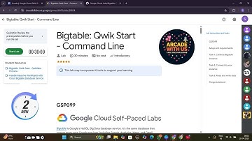 Bigtable: Qwik Start - Command Line || GSP099