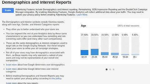 Google Analytics Demographics & Interest