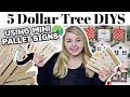 5 Genius Ways To Use DOLLAR TREE WOOD! (MINI PALLET SIGNS) | Dollar Tree DIYS Christmas 2021