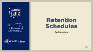 RETENTION SCHEDULES - AN OVERVIEW