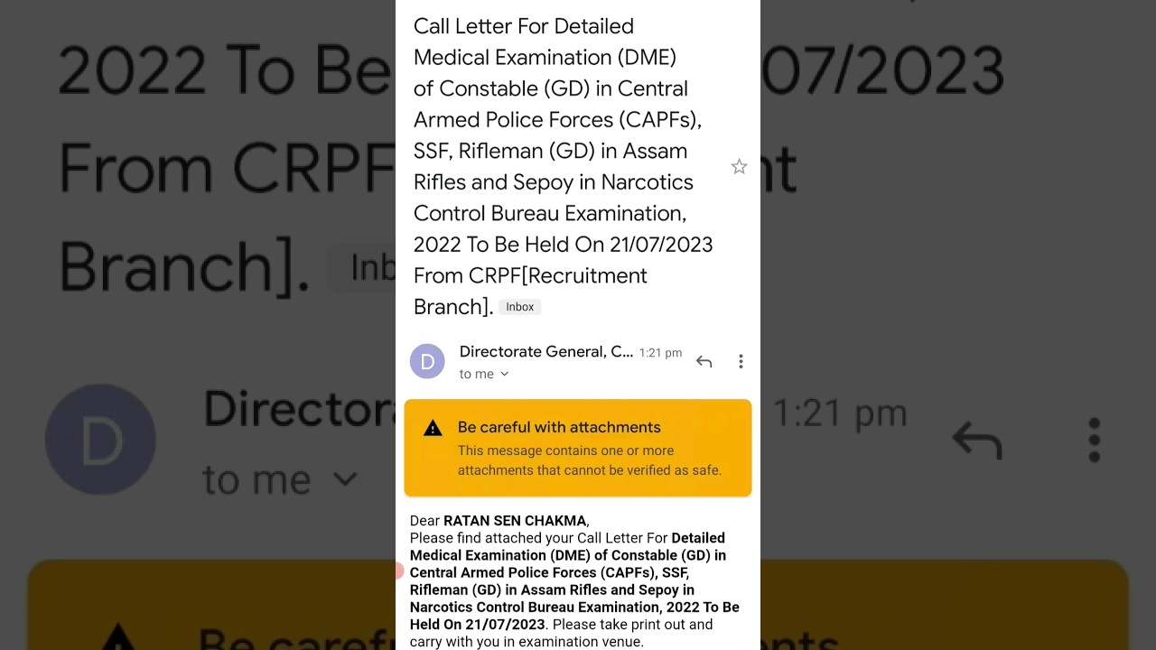 SSC GD Medical admit card ❤️😇 DME/DV 