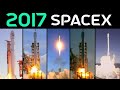 All SpaceX Launches of 2017 - Compilation