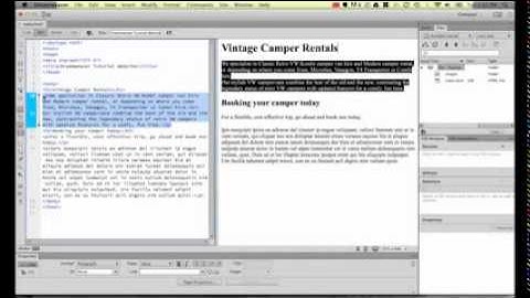 Dreamweaver CC Tutorial   Part 4   Tag Selectors