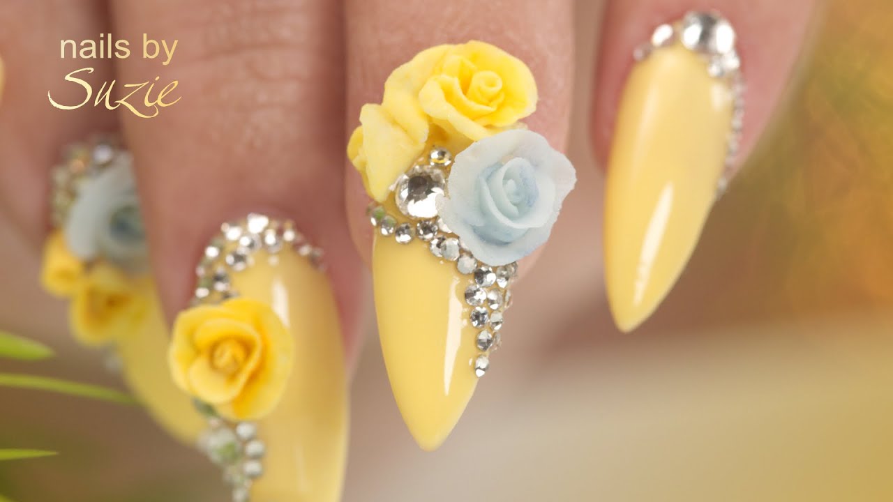 5. Best 3D Acrylic Flower Nail Designs - wide 1