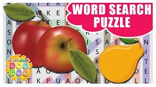 Word Search Puzzle Game of Fruits & Vegetables | Fun and Learn Video for Kids | Bittoo Fun Club