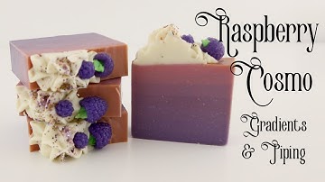 Raspberry Cosmo: Cold Process Gradients, Soap Piping, & Melt & Pour Embeds