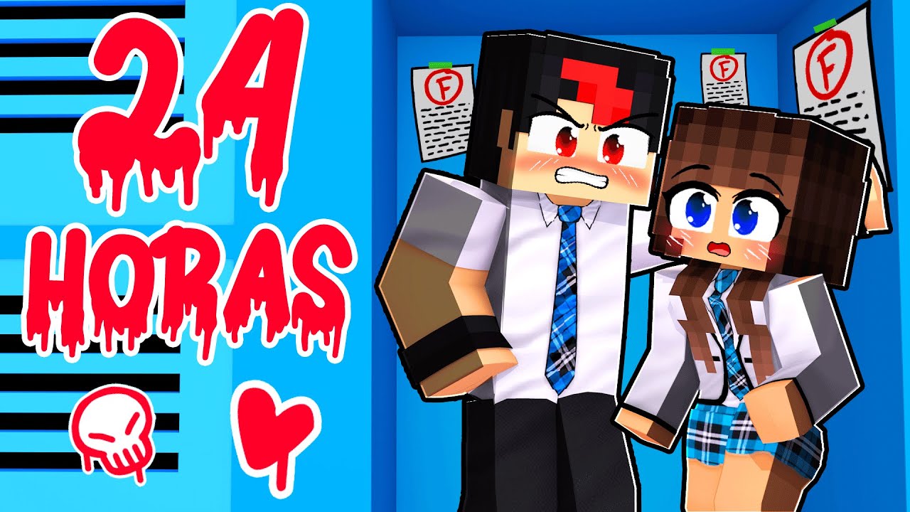 Fiquei PRESA 24 HORAS com o GAROTO MALVADO no Minecraft ◂Miika▸