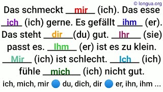 Pronomen - Übungen Zu Den Pronomen, Nominativ, Akkusativ, Dativ, Genitiv, Tabelle, Beispiele, Mix