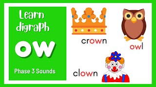 Lesson on ow digraph| Let's blend ow words| Phonics for kids to learn to READ| Phase 3 phonics