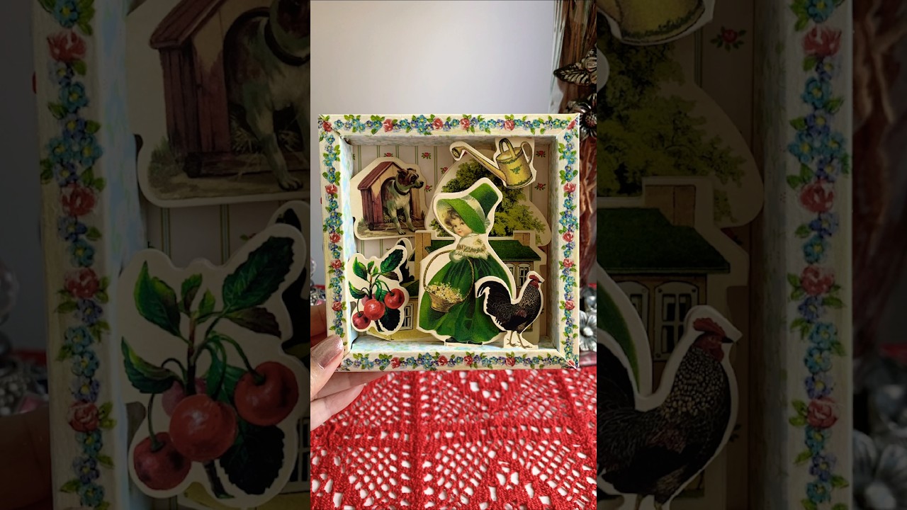Tiny Pop-Up Diorama ✂️ | ASMR Retro Girl Frame Art