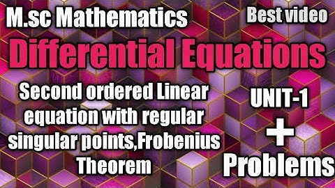 Frobenius Theorem ||Differential Equations paper unit-1 || m.sc Mathematics ||