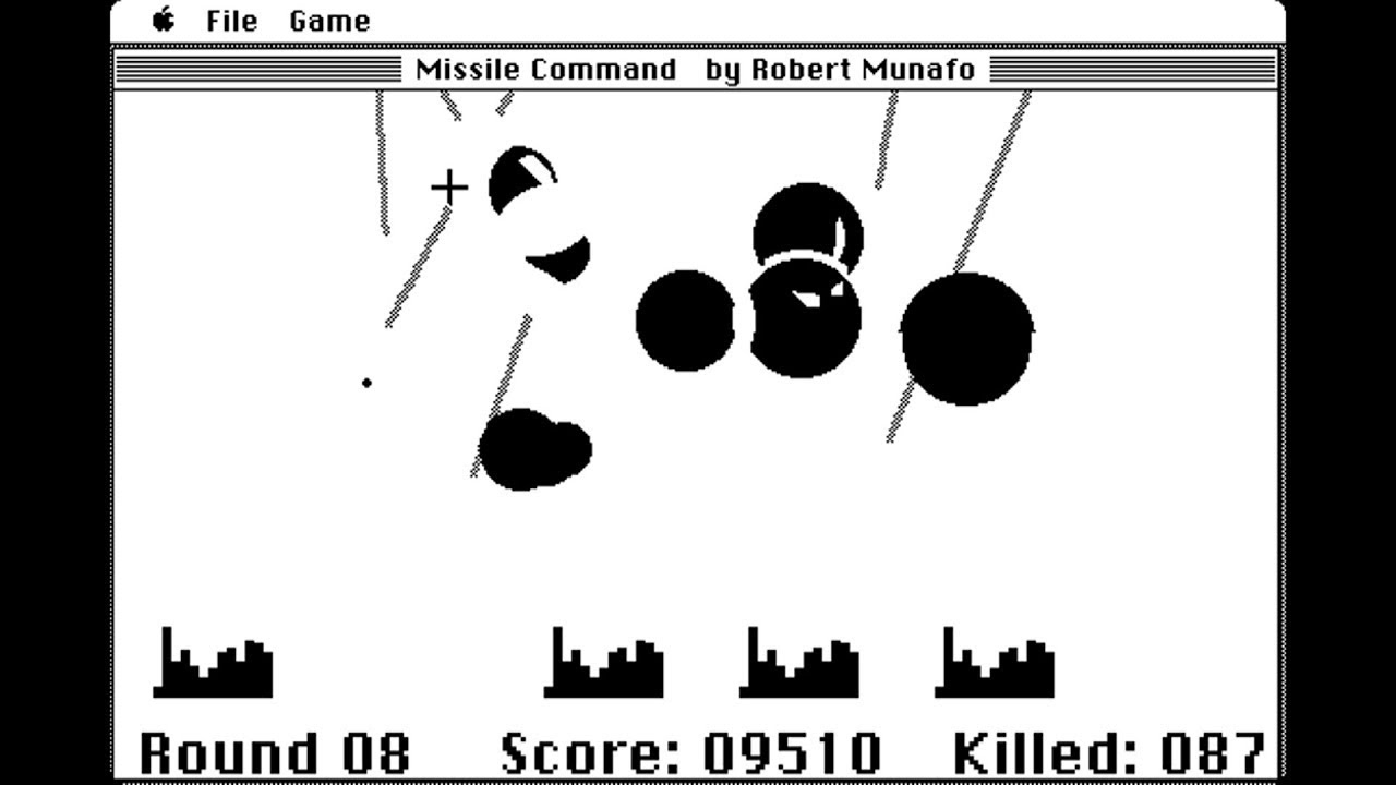 Apple Macintosh Longplay - Missile Command (1984) Robert P. Munafo