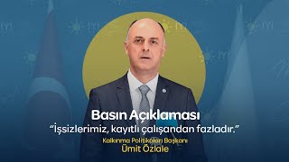Kalkınma Politikaları Başkanımız Ümit Özlale 11 Aralık 2020