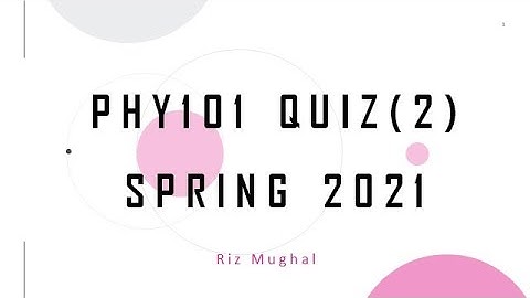 phy101 Quiz 2 Spring 2021 Solved By Riz Mughal
