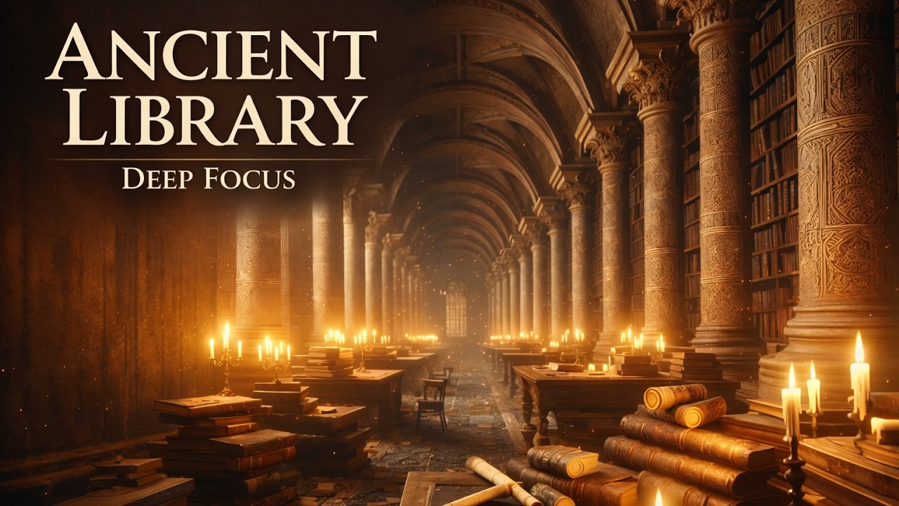 Ancient Library Deep Focus | Calm Study Atmosphere 📚