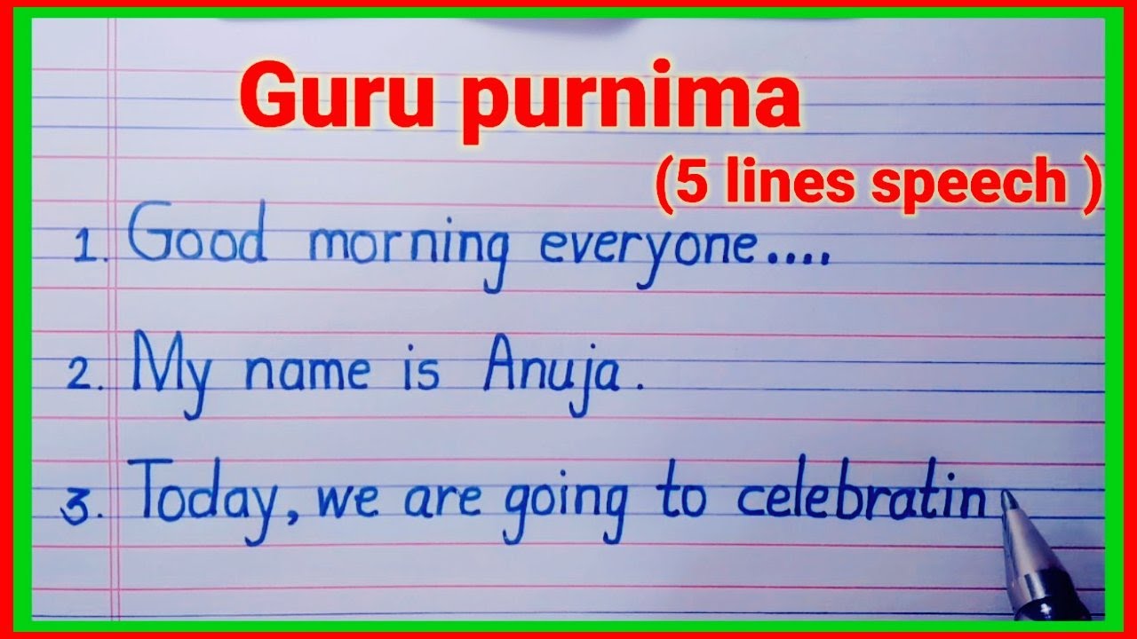 a short speech on guru purnima