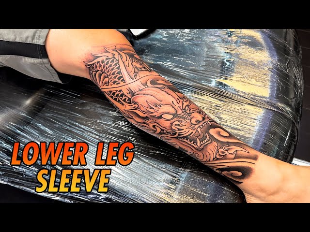 Irezumi Dragon x Chrysanthemum Lower Leg Sleeve 