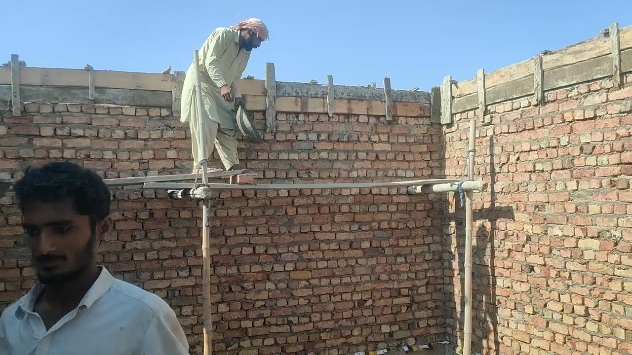 Concrete poring for lintal ratio 1:2:4 with labour hand mixing 1800sft banglow