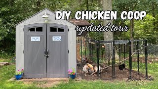 Tour of DIY Chicken Coop from Resin Shed Kit- updated!