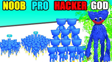 NOOB vs PRO vs HACKER vs GOD in Poppy Run Arena