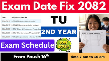 BBS 2nd Year Exam Schedule 2082 Published || bbs 2nd year important model question 2082