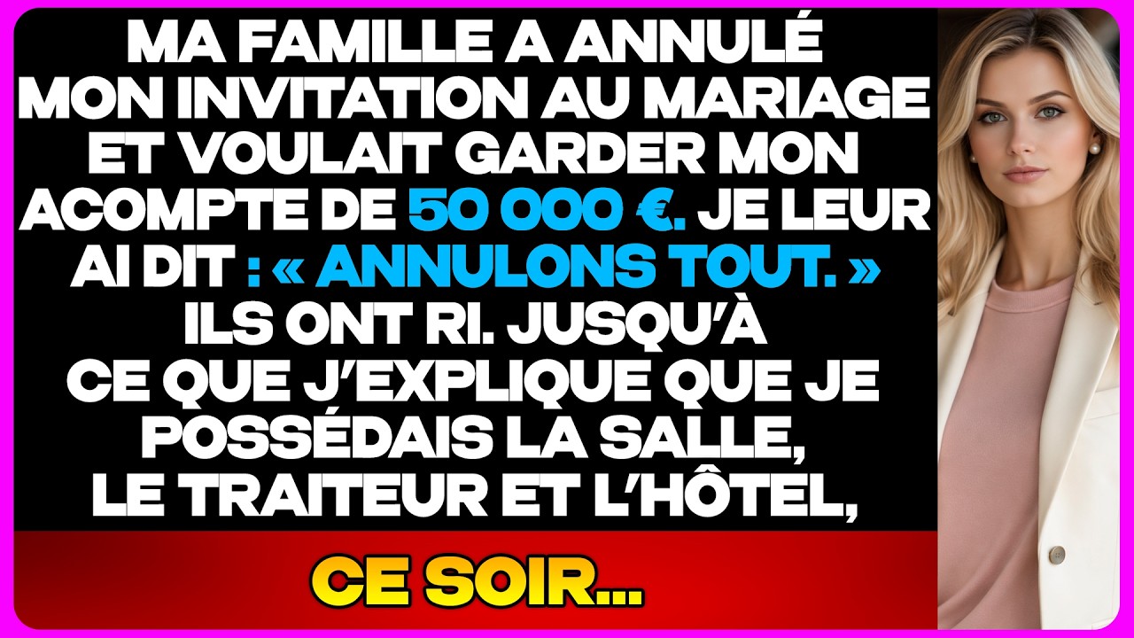 Ma Famille A Annulé Mon Invitation — Mais Ils Ont Oublié Que Je Possédais Le Lieu...