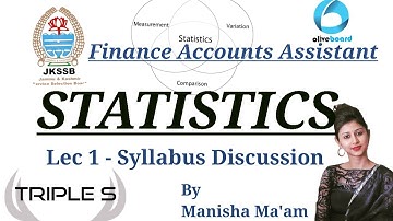 Lec 1 - #Statistics - Syllabus Discussion by Manisha Ma
