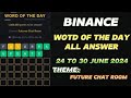 Future chat room - Binance New WODL Answer 2024/06/24 to 2024/06/30