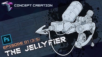 CONCEPT CREATION | THE JELLYFIER Weapon Design Part 3/5 | Sketching Over The Basemesh