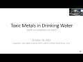 Toxic Metals in Drinking Water