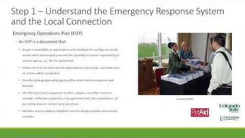 Creating a Community Animal Disaster Plan - Step 1 - Understand the Emergency Response System