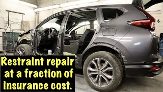 Cheap airbags, seatbelts and a few other parts go back in/on the T-boned Honda CRV